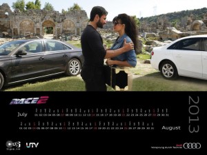 July-August With Saif Ali Khan and Jacqueline Fernandez in Race2 Audi 2013 Calendar