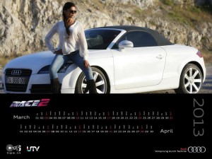 March-April With Deepika Padukone in Race2 Audi 2013 Calendar