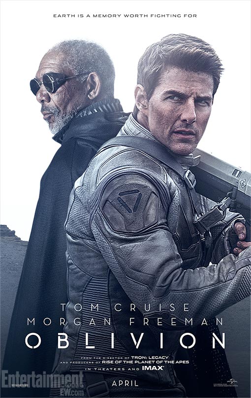 Tom Cruise And Morgan Freeman in OBLIVION Character Posters
