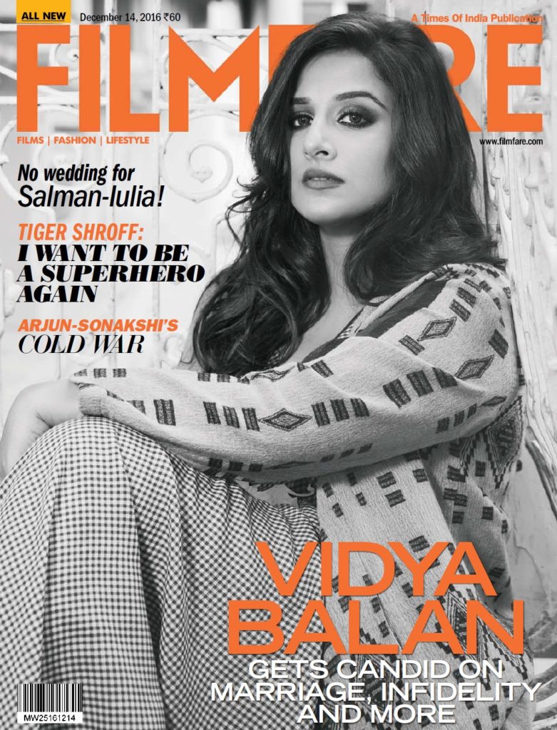Vidya Balan Photoshoot Cover Pictures For Filmfare Magazine Decemeber 2016 Issue Image