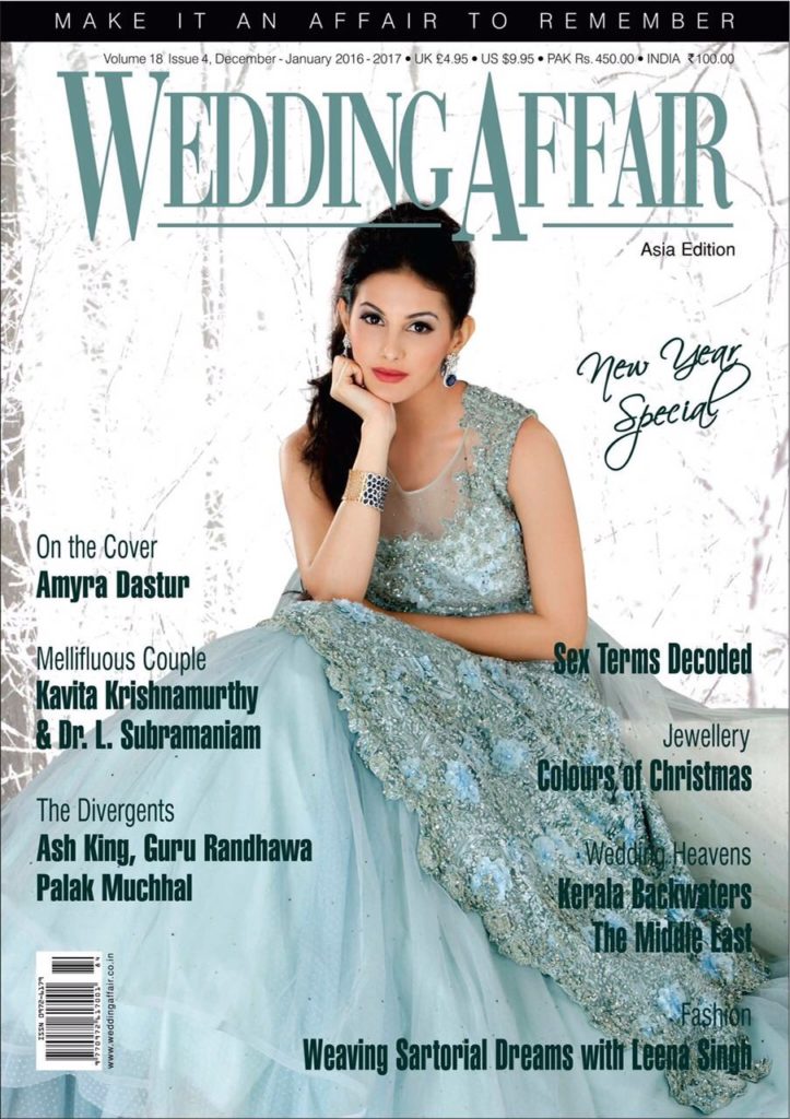 Amyra Dastur on Cover Of Wedding Affaie Magazine Dec-Jan 2017