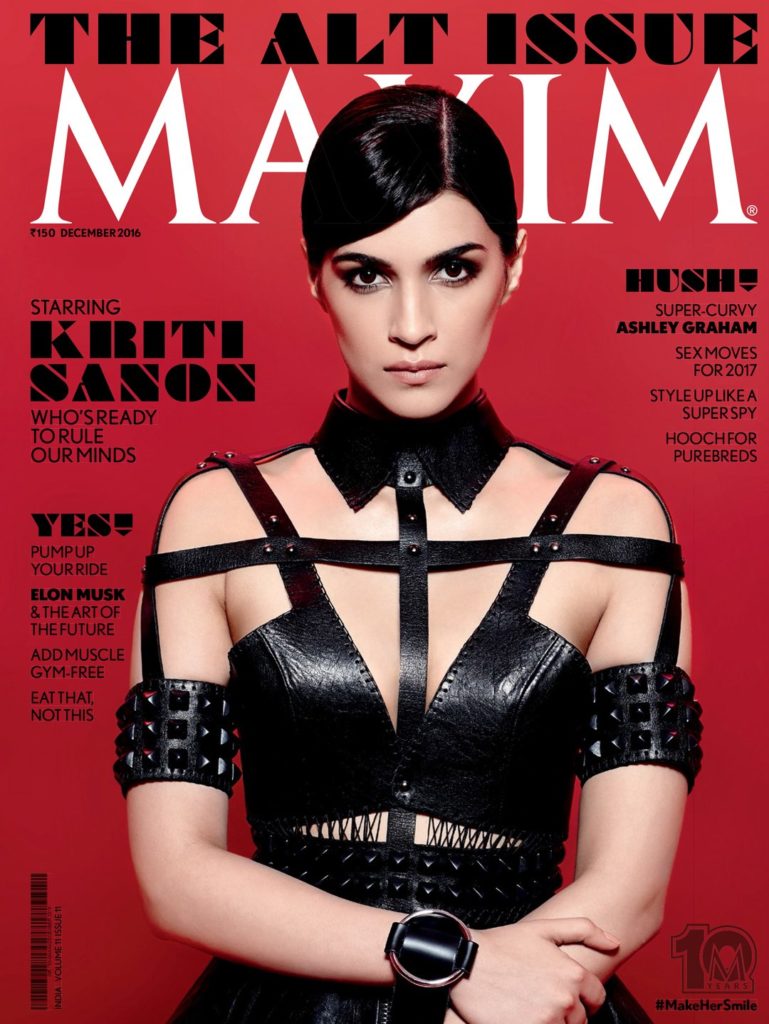 Kriti Sanon Looks Hot in Black On The Latest Cover Of Maxim Magazine December 2016 Issue