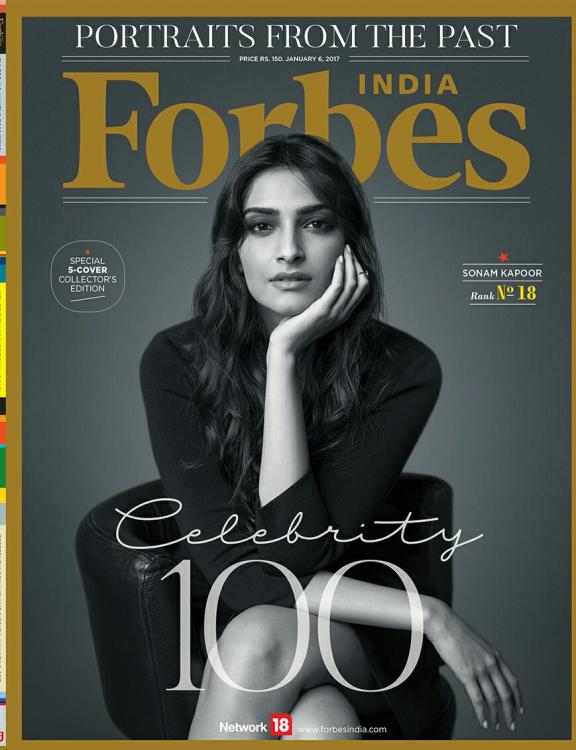 Sonam on the cover of Forbes India