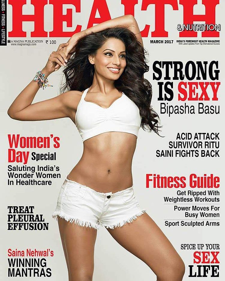 Bipasha Basu On The Cover Of Health&Nutrition India Magazine March 2017
