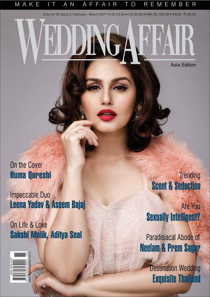 Huma Qureshi On The Cover Of Wedding Affair Magazine February-March 2017
