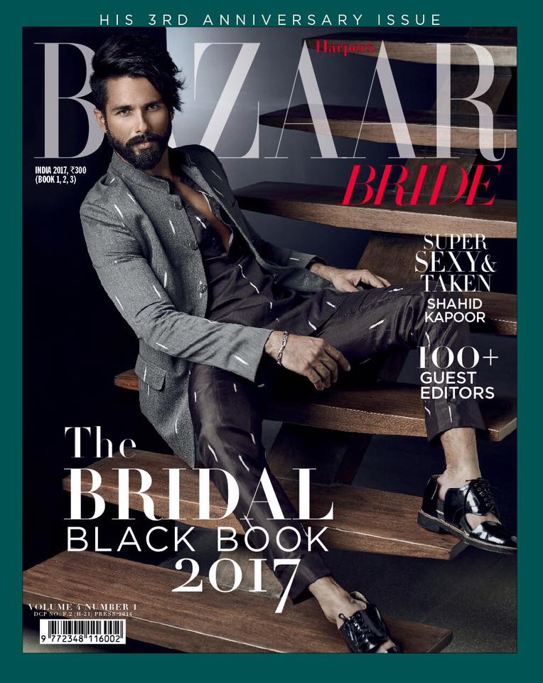 Shahid Kapoor On The Cover Of Harper's Bazaar Bride Magazine February 2017
