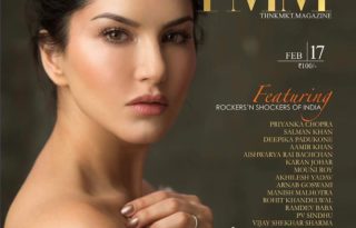 Sunny Leone On The Cover Of ThnkMkt Magazine February 2017 Issue