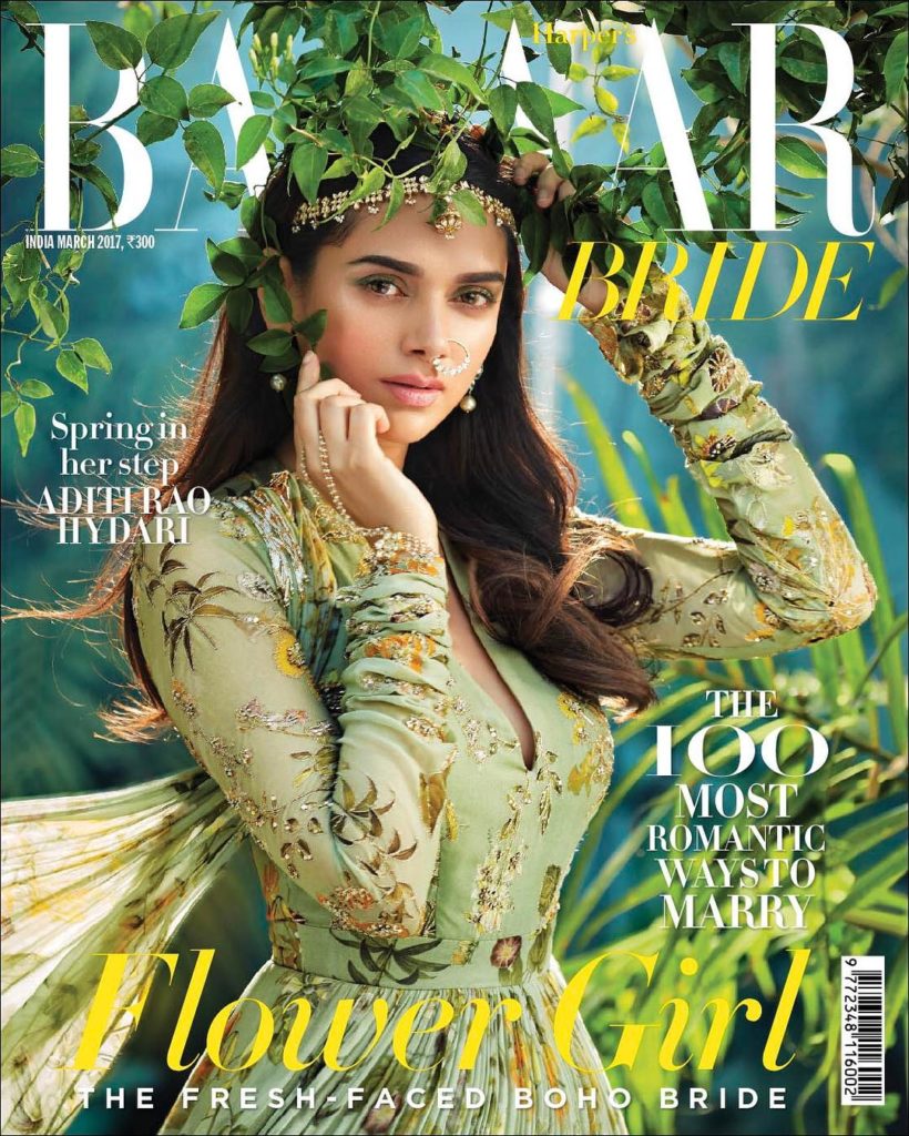 Aditi Rao Hydari On The Cover of Harpers Bazaar Bride Magazine March 2017
