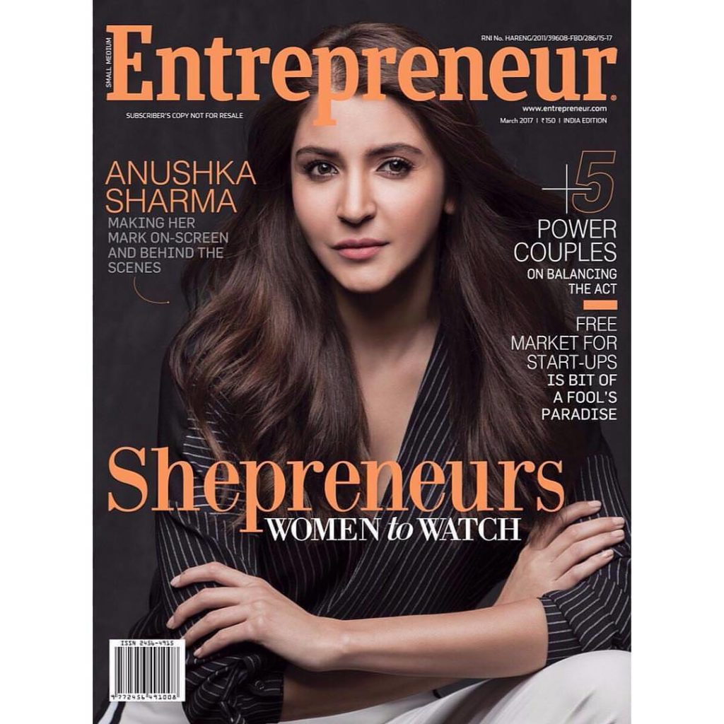 Anushka Sharma On The Cover Of Entrepreneur India Magazine March 2017