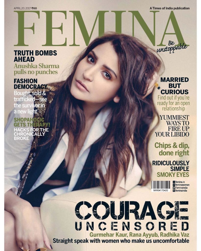 Anushka Sharma on The Cover for Femina India Magazine April 2017